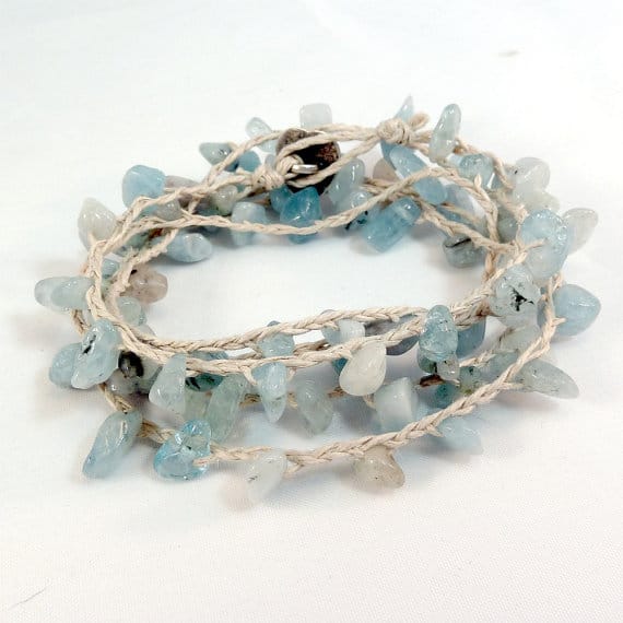 hemp and glass bead bracelet