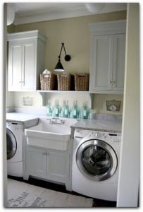 laundry layout white with marble
