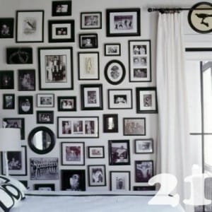 mini black and white art collage wall 21