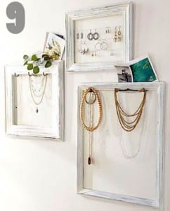 mount hooks and wire in old picture frame 9