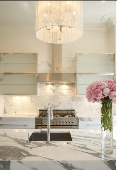 romantic white marble kitchen1
