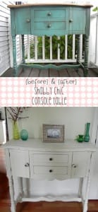shabby chic console before and after
