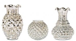 silver mercury pineapple vases