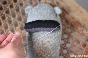 how to make sock monkey sew mouth 10