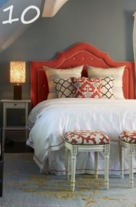 red tufted upholstered headboard