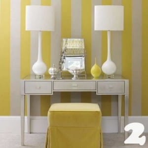 yellow striped glam office thedecorista