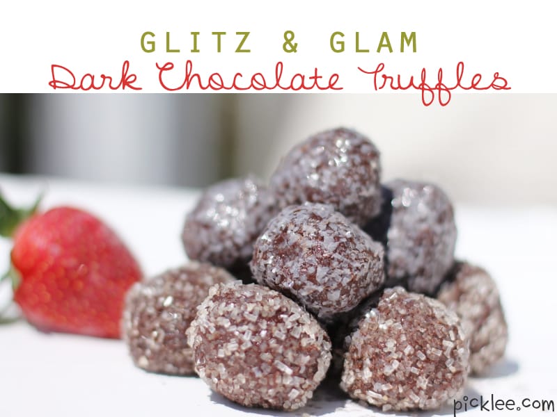 glitz and glam dark chocolate truffles