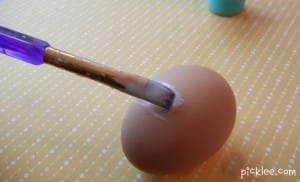 paint glue for string on easter eggs