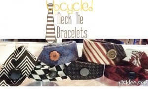 upcycled neck tie bracelet