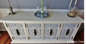 white gray painted cabinet
