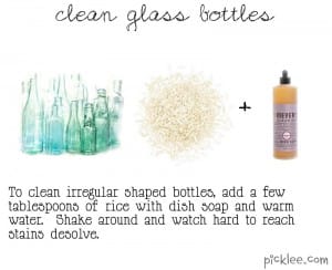 clean glass bottles