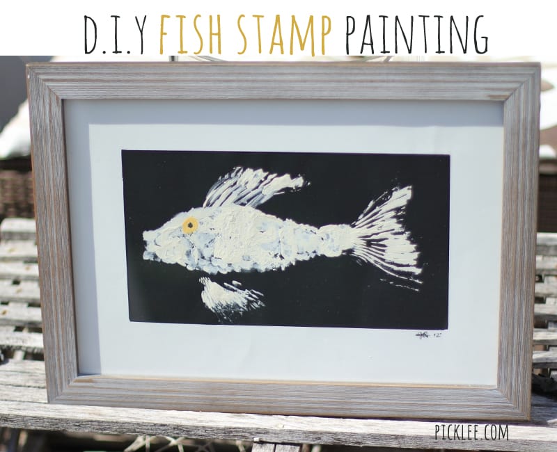 diy fish stamp painting