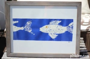 fish stamp painting diy