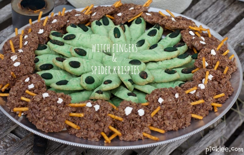witch fingers and spider cookies