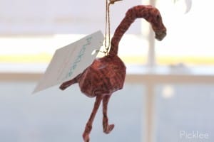 handmade flamingo christmas ornament