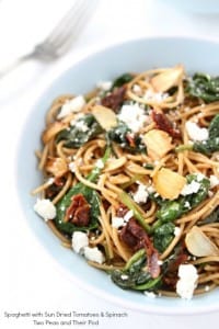 spaghetti with sun dried tomatoes and spinach3