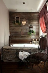 stone rustic bath tub