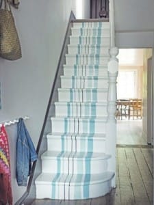 pin stripped painted stairs