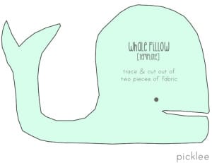 whale pillow template diy