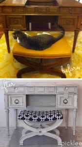 before after antique vanity