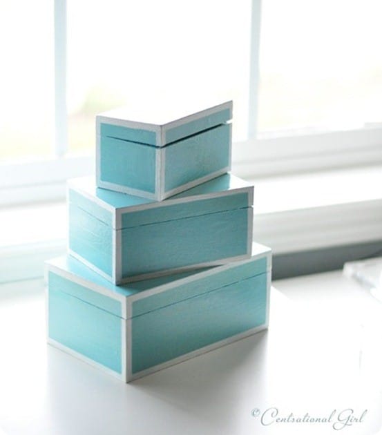 DIY Lacquer Tiffany Boxes light blue