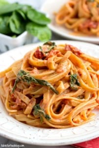 Skinny sunried tomato pasta