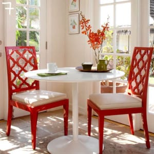 red lacquer dining chairs 7