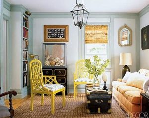 yellow lacquered dining chairs