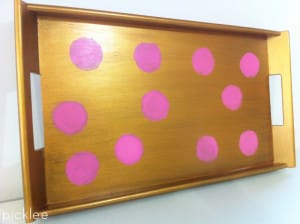 gold pink polka dot tray 2