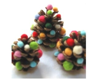 polka dot pine cones