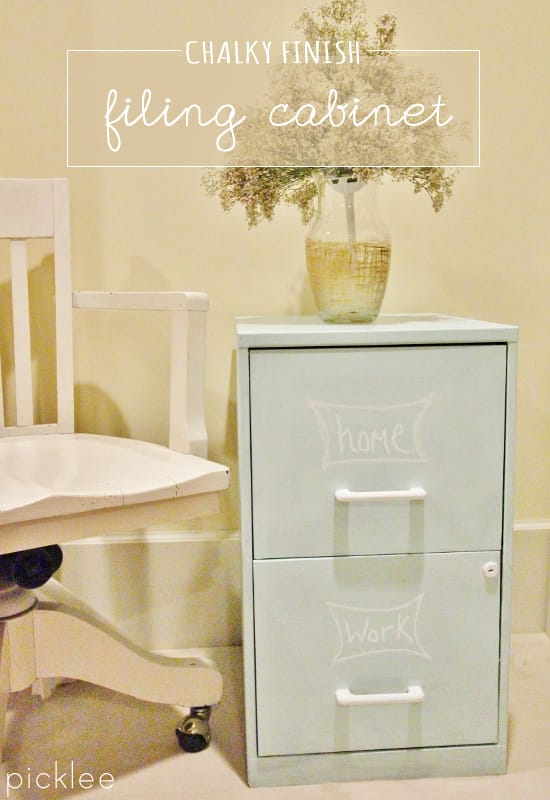chalk painted filing cabinet