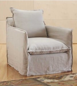 linen slipcovered chair