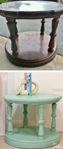 before after chalk paint robins egg table