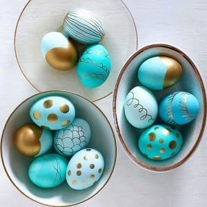metallic dipped easter eggs