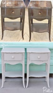 before after chalk paint nightstands dove grey