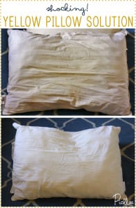 how to clean yellow pillows solution