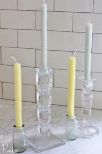 diy beeswax taper candles
