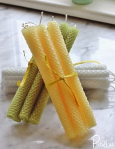 diy beeswax taper candles3