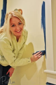 painted blue walls