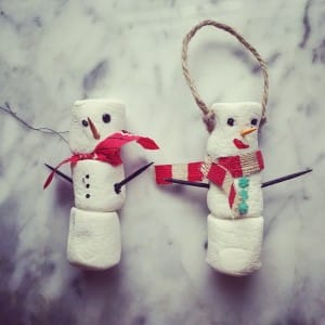 marshmallow snowmen ornaments