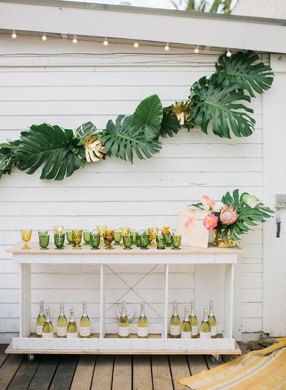 outdoor tropical themed party