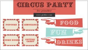 circus party free printable signs