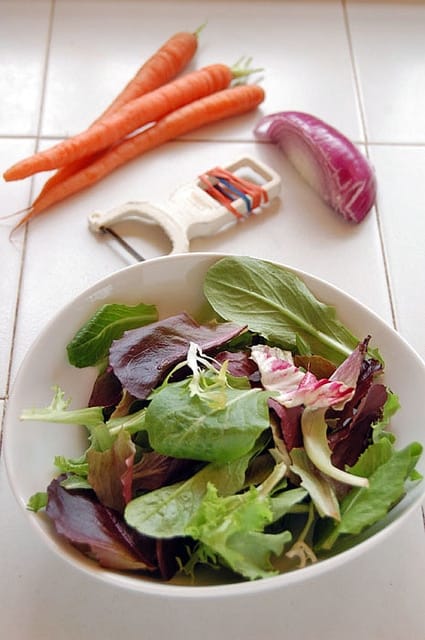 salad veggie cutting shortcut